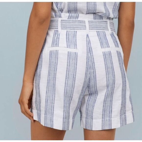 Womens H&M LOGG White Embroidered Paper Bag  Style Tie Waist Shorts - Sz 6 - Picture 2 of 6
